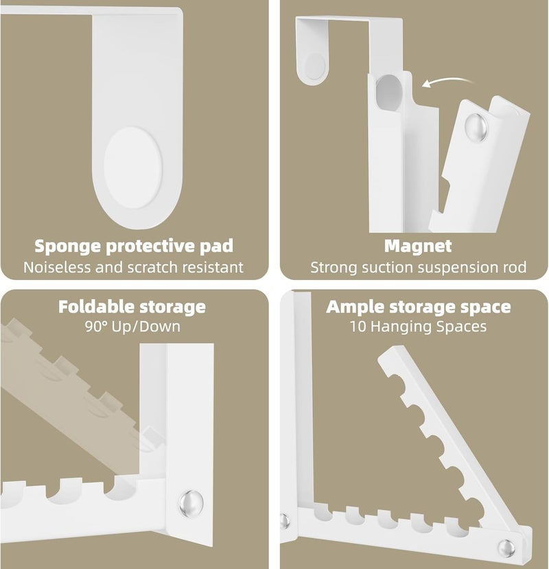 BAKON Over The Door Hooks, Small Space Double Folding Portable Over The Door Drying Rack for Laundry, Bathroom, Bedroom, Travel Storage and Drying (1Pack,White) - Image 4